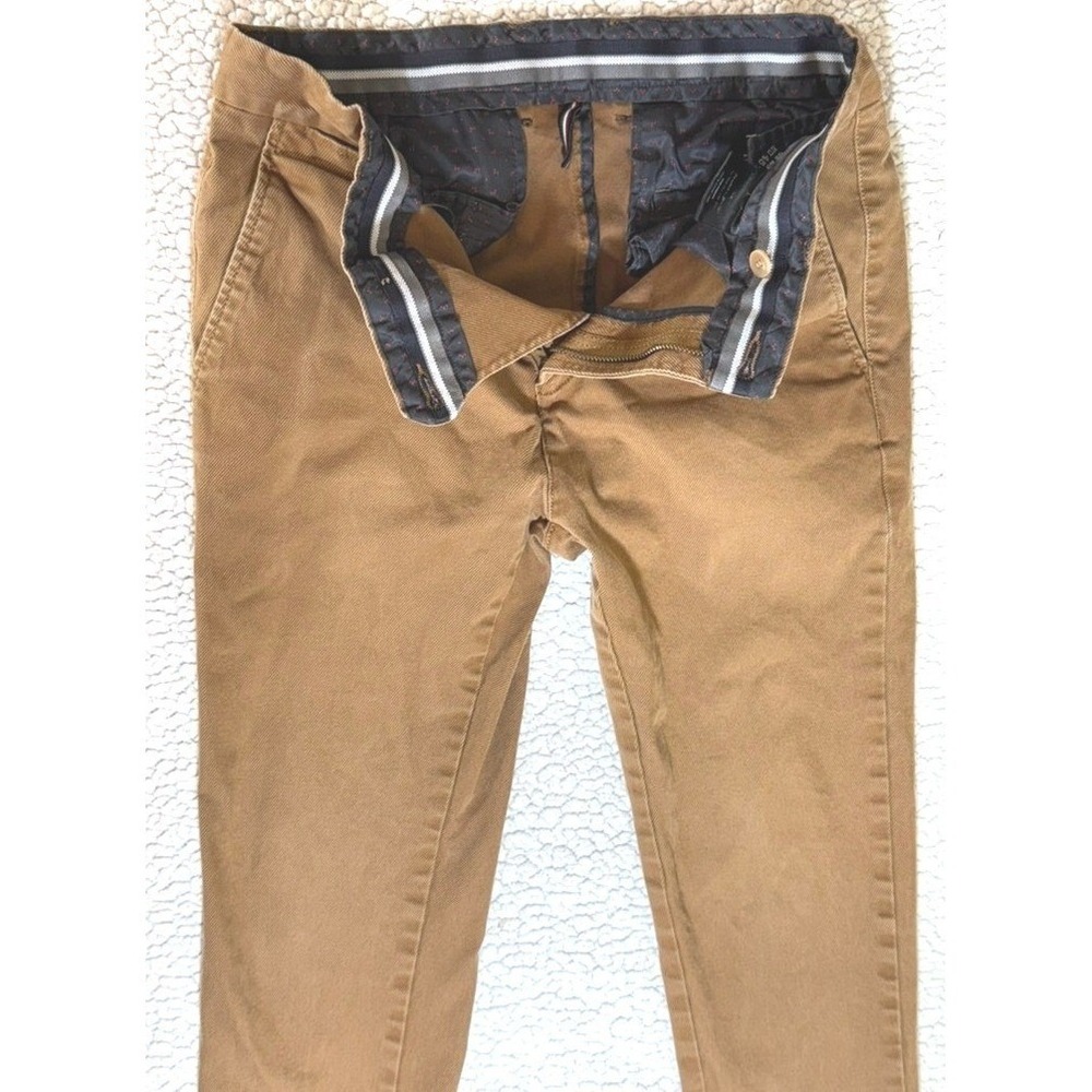ID Menswear Brown‎ Chino Pants Slim Tapered Boys Size 29 US 45 EU Cotton Blend